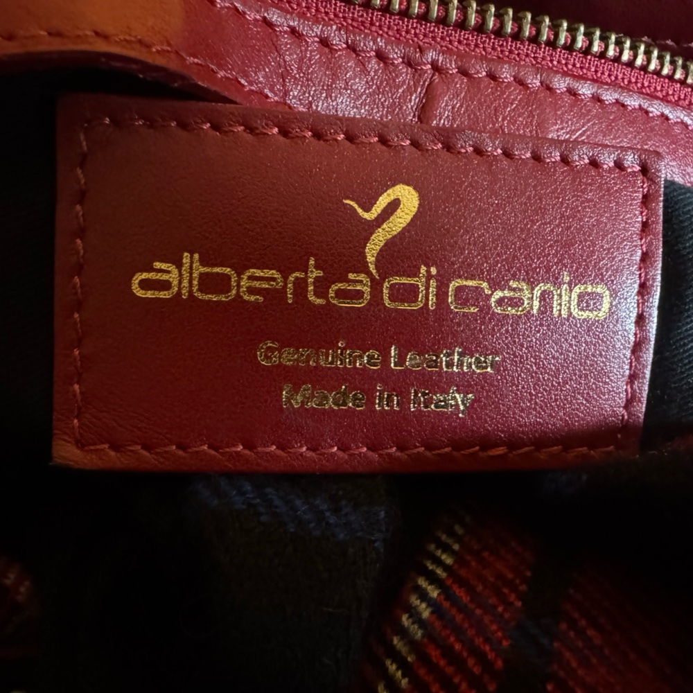 Alberta Di Canio Red Leather Shoulder Bag